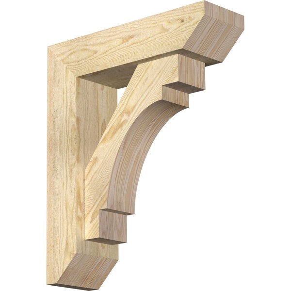 Ekena Millwork Merced Slat Rough Sawn Bracket w/ Offset Brace, Douglas Fir, 6"W x 20"D x 24"H BKT0604X20X24MRC06RDF - main